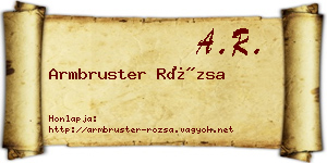 Armbruster Rózsa névjegykártya